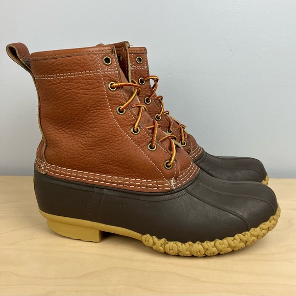 L.L. Bean Shoes - L.L. Bean Women’s Size 9.0 Wide 8” Shearling Lined Duck Boots Brown Leather
